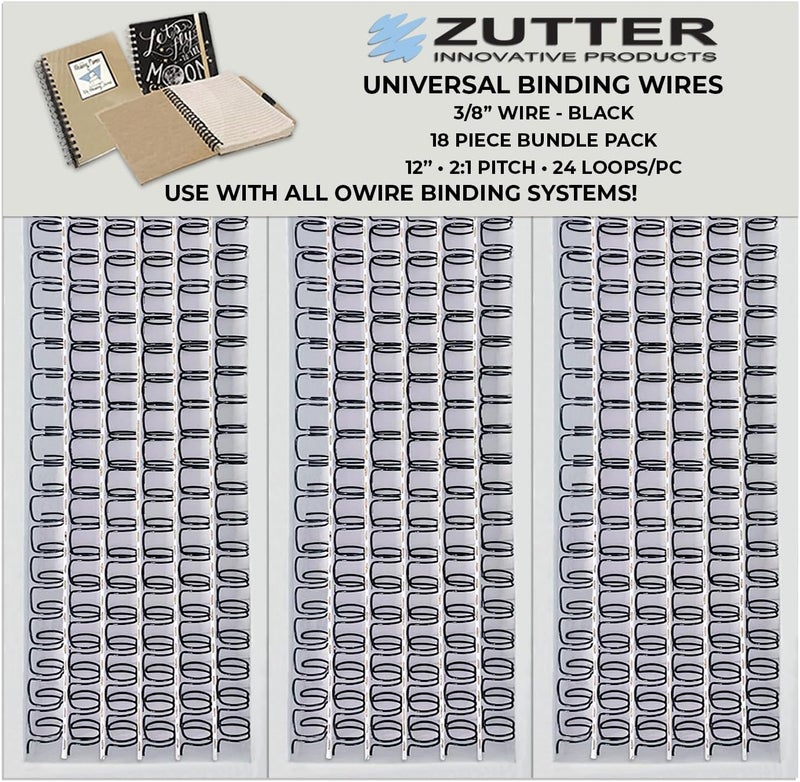 Binding Wires - Black Bundle Pack - Use with Any and All owire Binding Systems! ( Binding Wires 3/8" - Black 18 Piece Bundle Pack)